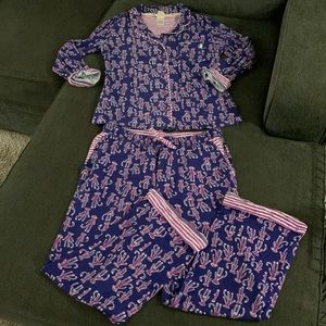 Munki Munki Sock Monkey Button Up Pajama Set Size Small